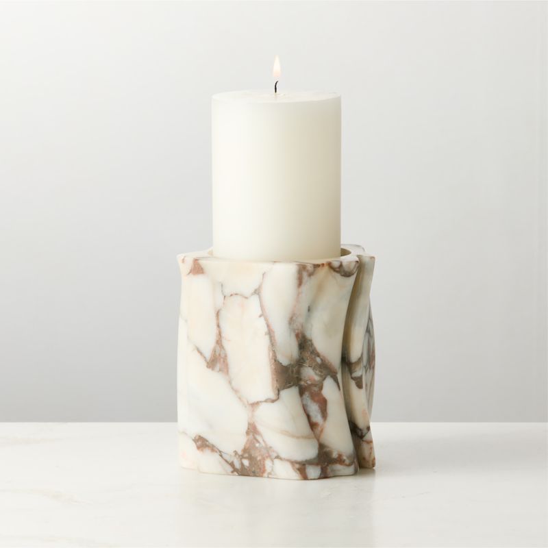 View Otalora Cocoa Marble Pillar Candle Holder Large details