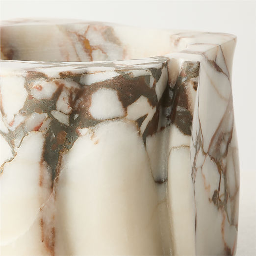 Otalora Cocoa Marble Pillar Candle Holder Small