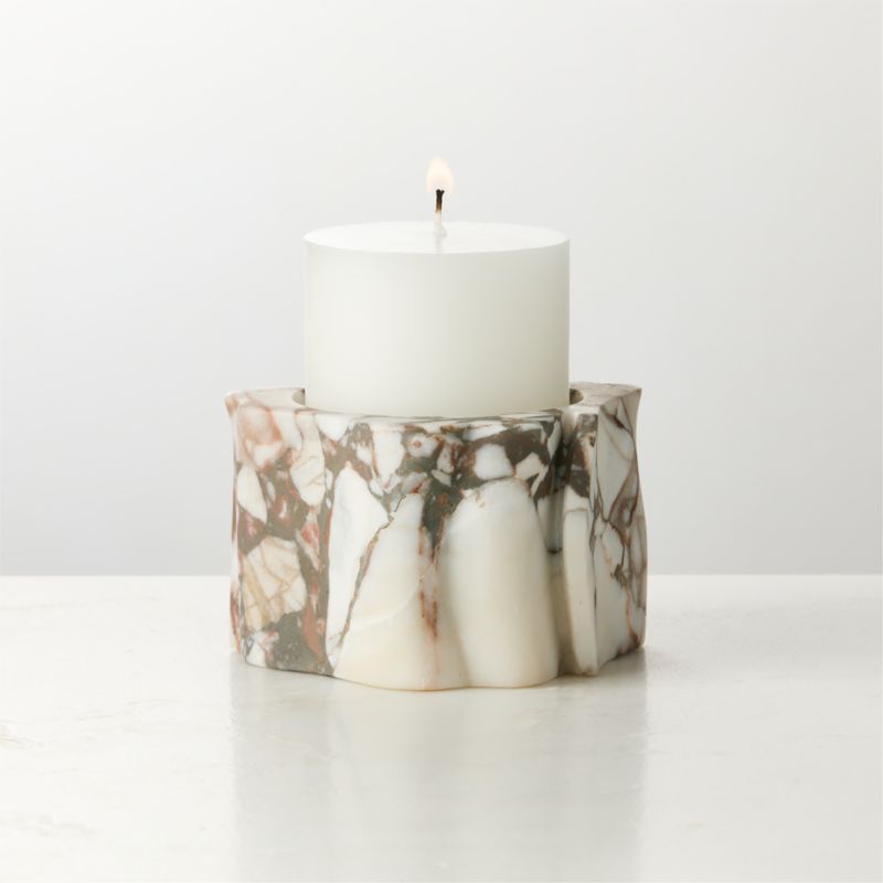 Otalora Cocoa Marble Pillar Candle Holder Small - image 0 of 6