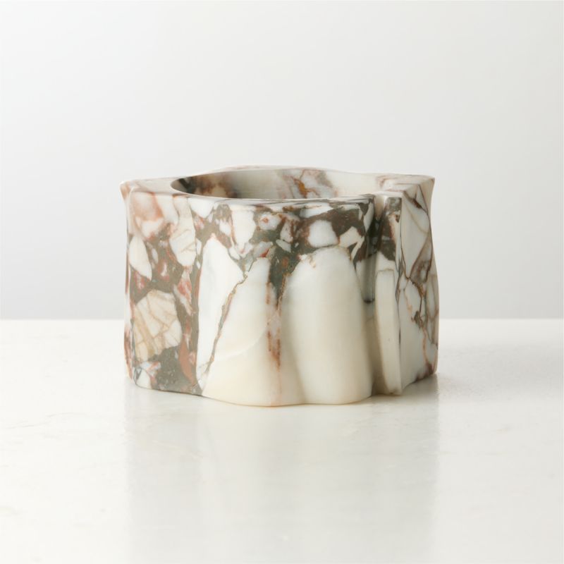 Otalora Cocoa Marble Pillar Candle Holder Small - image 2 of 6