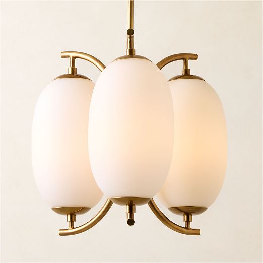 Ovate Glass Pendant Light 17.7"
