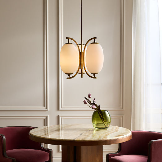 Ovate Glass Pendant Light 17.7"