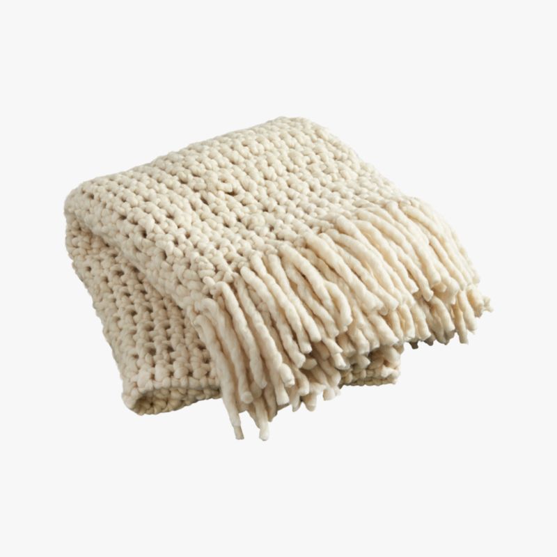 Overlook White Chunky Knit Throw Blanket - image 1 of 10