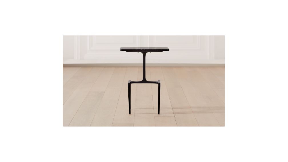 Oxford Black Marble Side Table + Reviews CB2 Canada