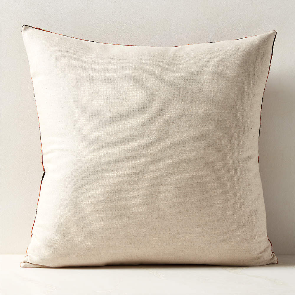 Tuck Neutral Linen Modern Throw Pillow with Down-Alternative