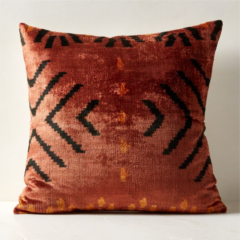 Oxido Turkish Silk Throw Pillow with Down Alternative Insert 23