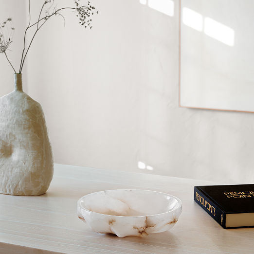 Oyster Alabaster Decorative Bowl