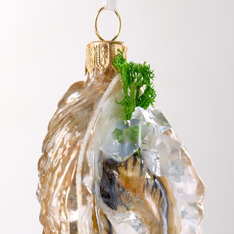 Oyster Hand Painted Glass Christmas Tree Ornament - image 2 of 3