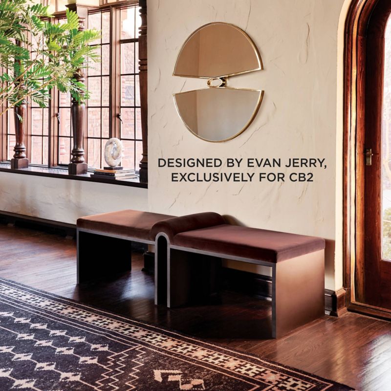 Play Arc 67.5" Bronze Brown Velvet Bench - video 1 of 1