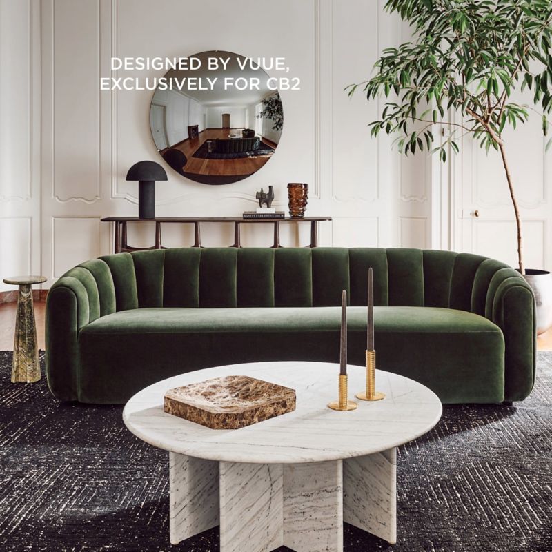 Play Fitz 97.5" Channeled Green Velvet Sofa - video 1 of 1