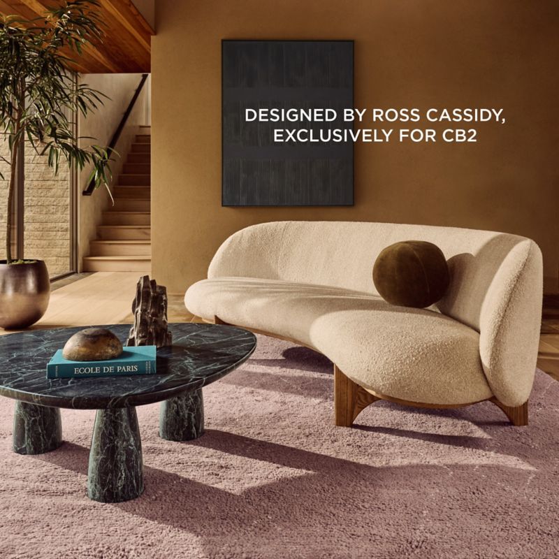 Play Newt 97" Ivory Boucle Curved Sofa - video 1 of 1