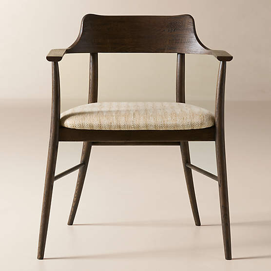 Counsel Mango Wood and Tan Performance Woven Dining Chair by Paul McCobb