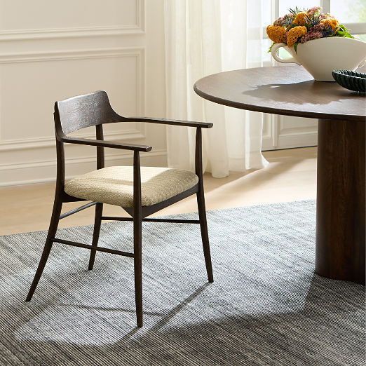 Counsel Mango Wood and Tan Performance Woven Dining Chair by Paul McCobb