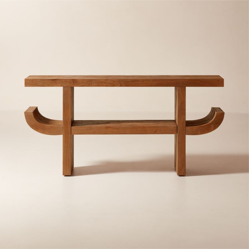 Pagoda 60" Brown Acacia Wood Console Table - image 0 of 7