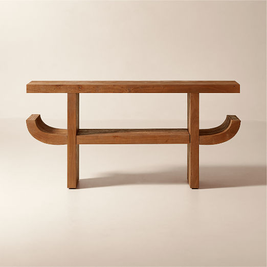 Pagoda 60" Brown Acacia Wood Console Table