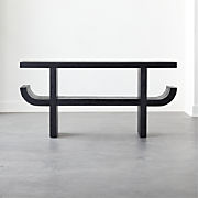 Ines 3-Drawer Black Wood Desk