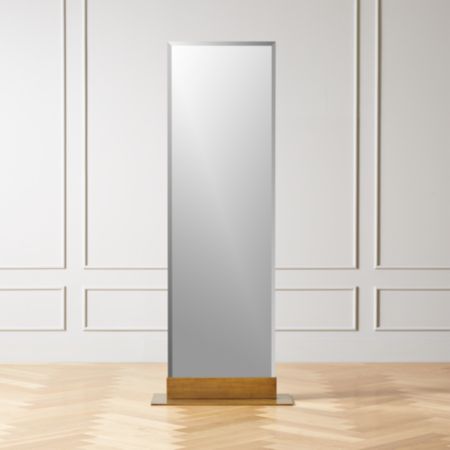 Palisade Brass Frameless Floor Mirror Cb2