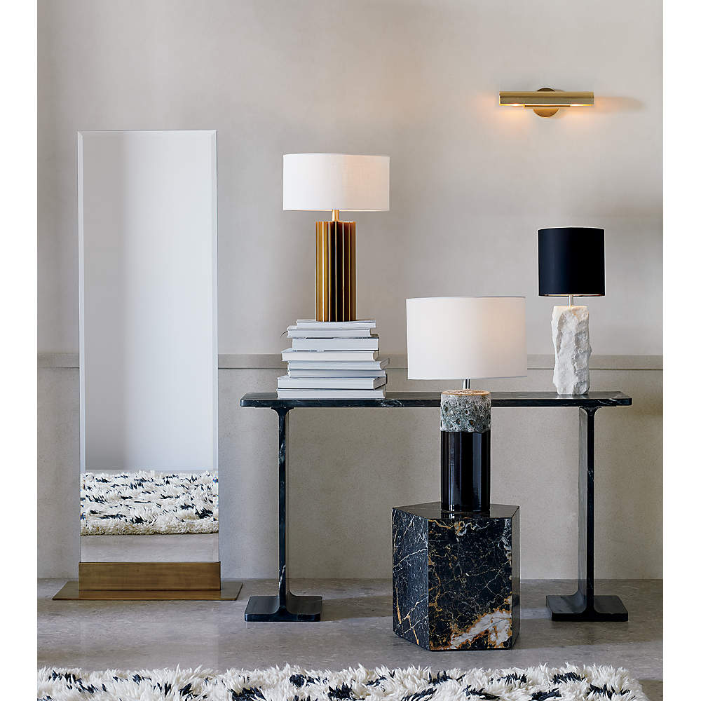 cb2 raw marble table lamp