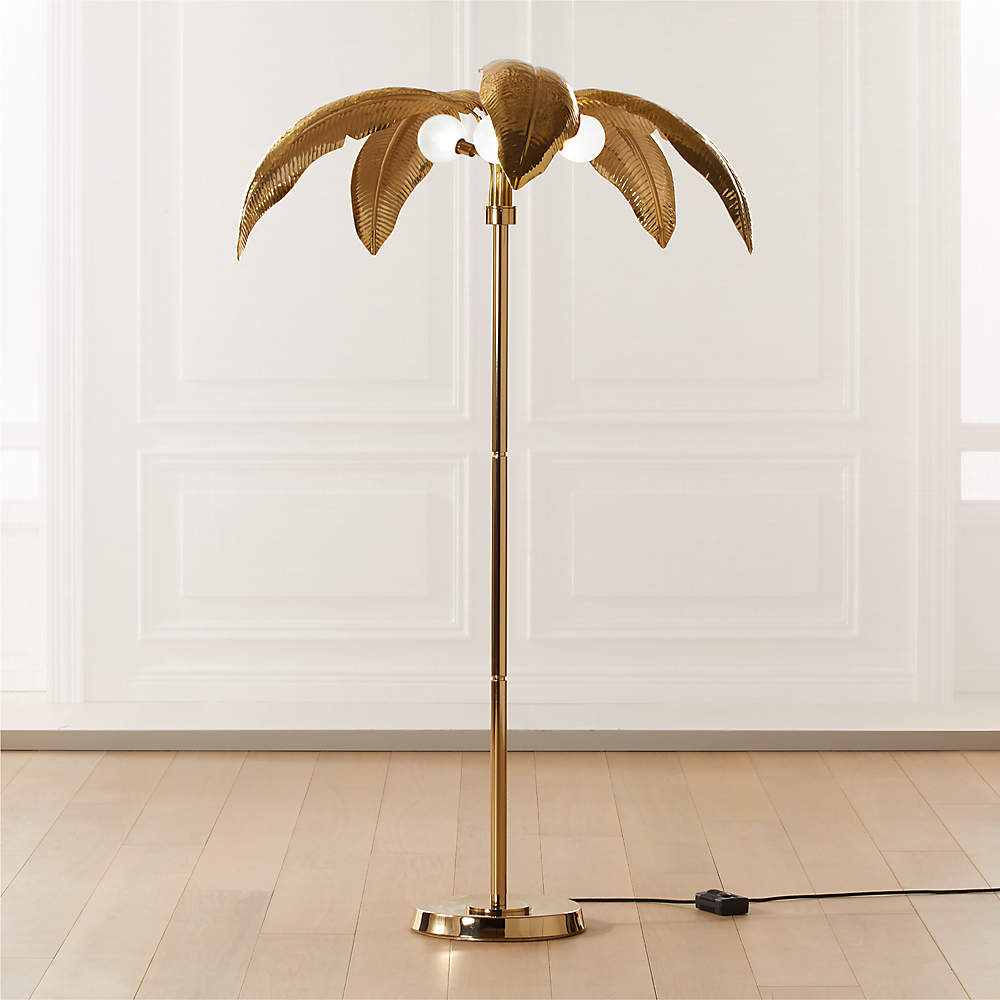Palm Brass Finish Floor Lamp + Reviews