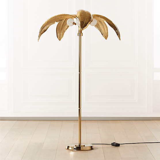 ginkgo brass sculptural floor lamp