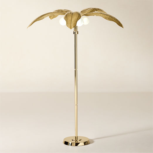 Palm Brass Finish Floor Lamp