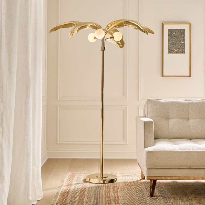 Palm Brass Finish Floor Lamp - image 1 of 6