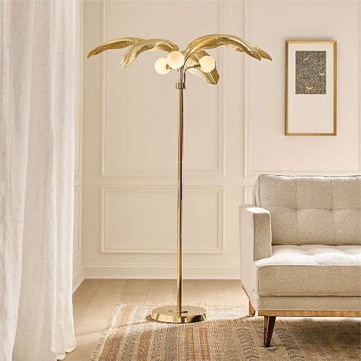 Palm Brass Finish Floor Lamp