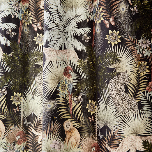 Palm Grove Jungle-Print Window Curtain Panel 48"x84"