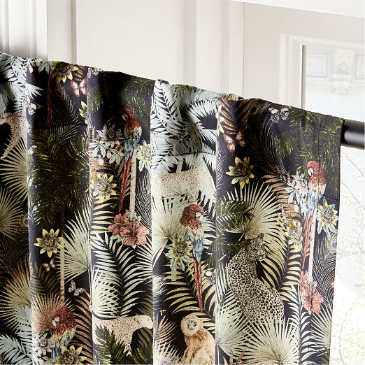 Palm Grove Jungle-Print Window Curtain Panel 48"x84"