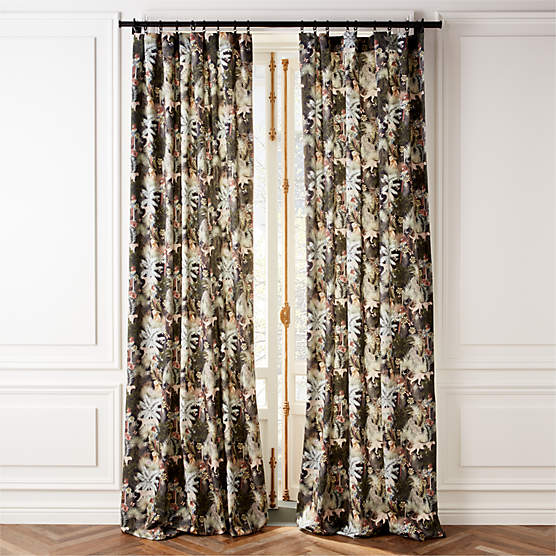 Palm Grove Jungle-Print Window Curtain Panel 48"x84" by Matthew Williamson