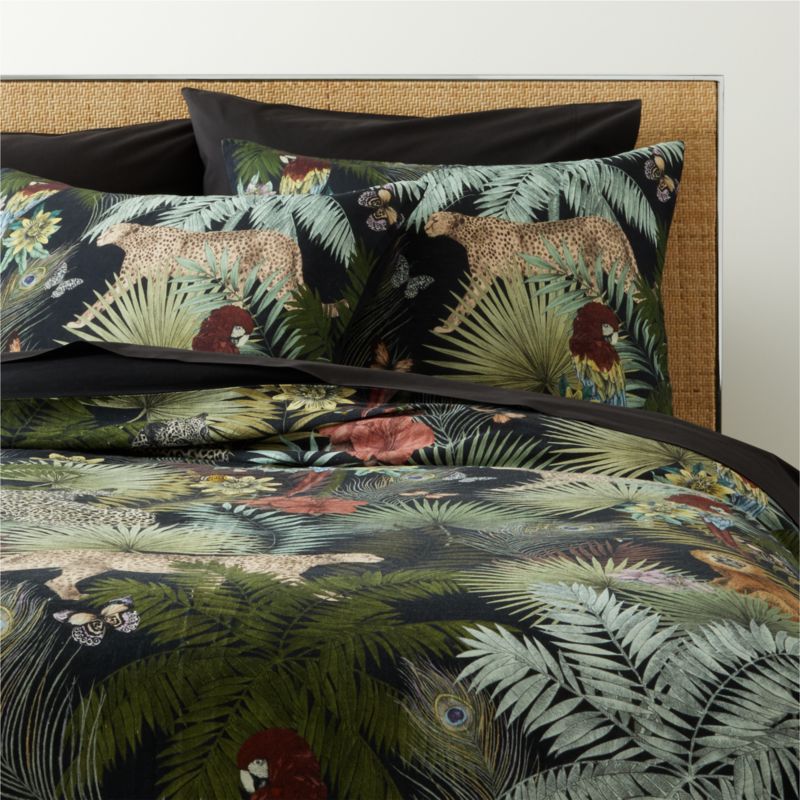 Midnight Jungle Linen King Duvet Cover by Matthew Williamson +