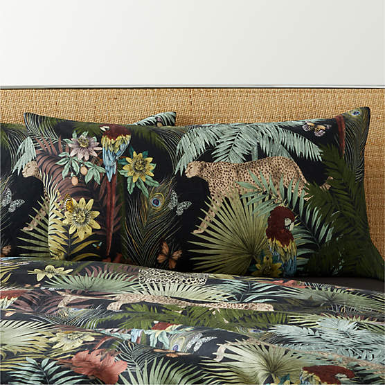 Palm Grove Linen King Pillow Shams Set of 2 by Matthew Williamson