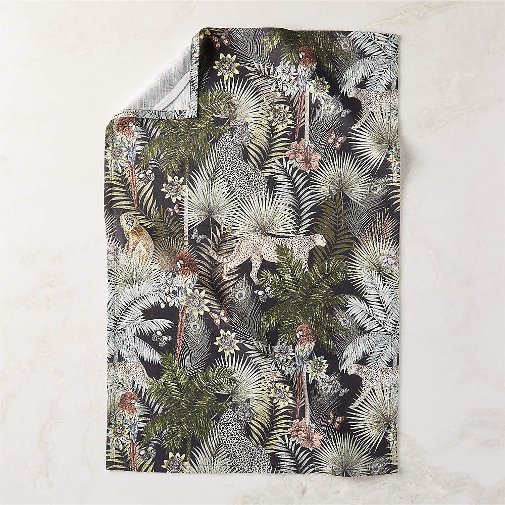 Jungle print hand online towels