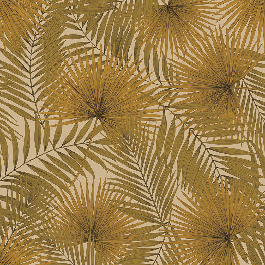 Palm Leaf Dull Gold Wallpaper