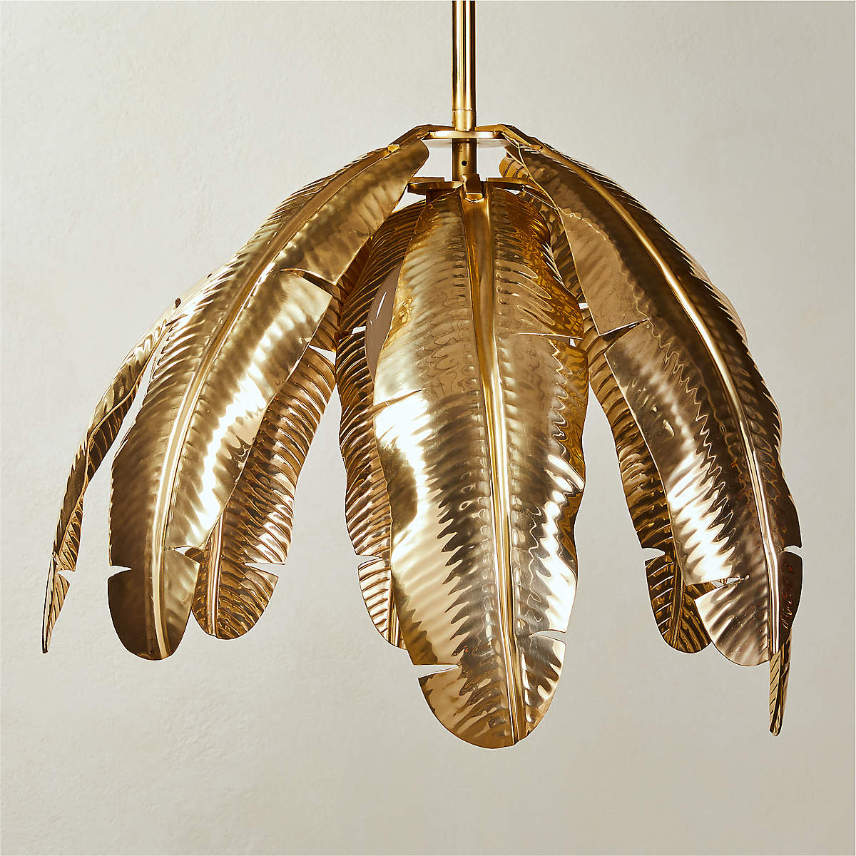 Palm Brass Finish Pendant + Reviews CB2