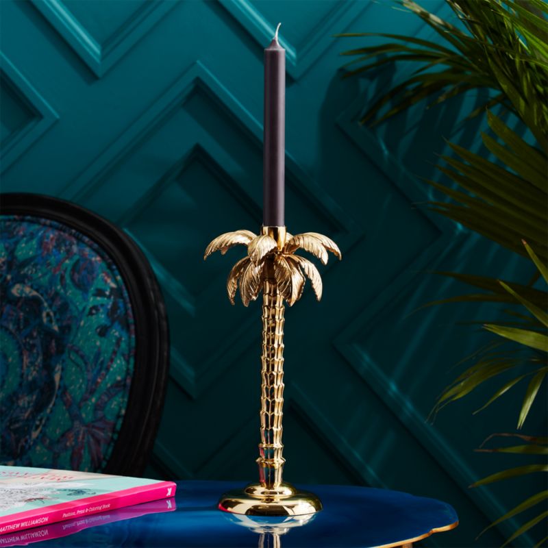 Palm Tree Gold Taper Candle Holder - image 1 of 10