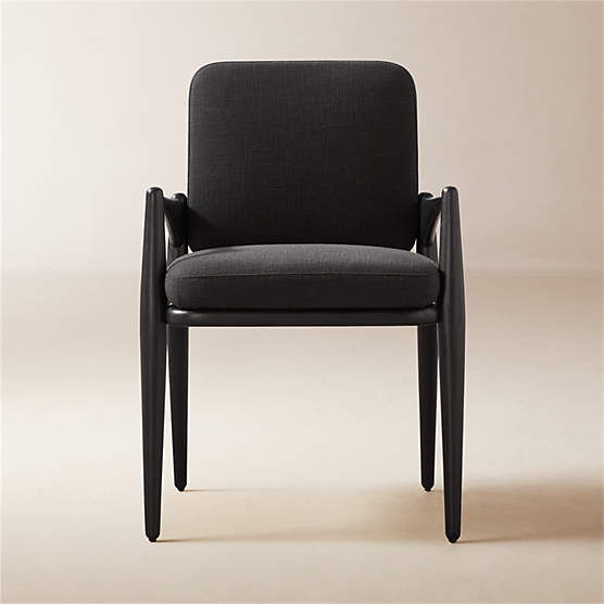 Palmas Black Upholstered Dining Armchair