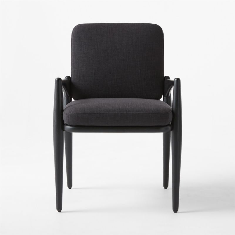 Palmas Black Upholstered Dining Armchair + Reviews | CB2
