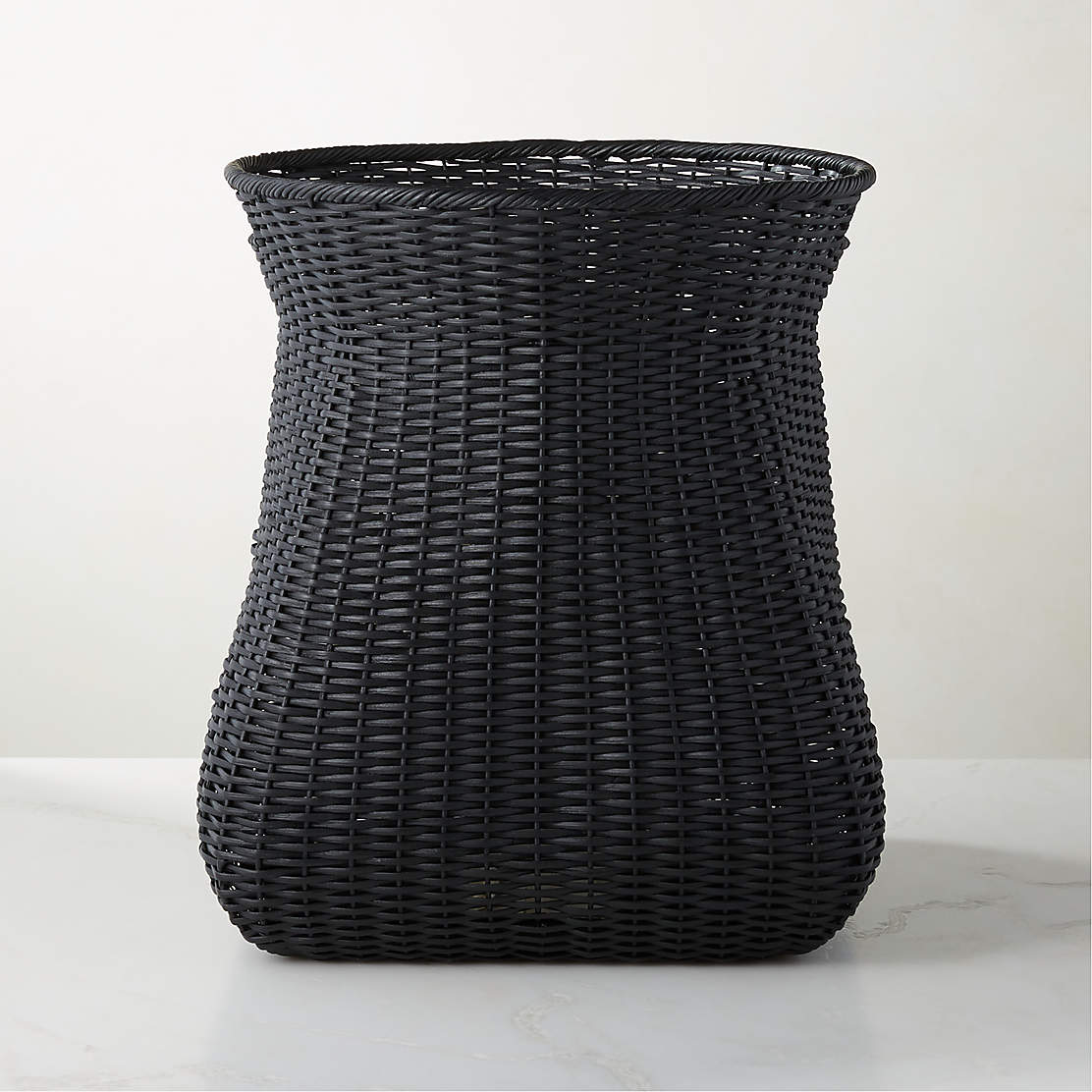 Lyn Woven Black Storage Basket + Reviews CB2
