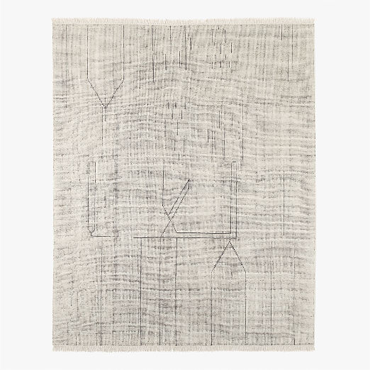 Palos Hand-Knotted Cool Grey and Warm White New Zealand Wool Area Rug 10'x'14'