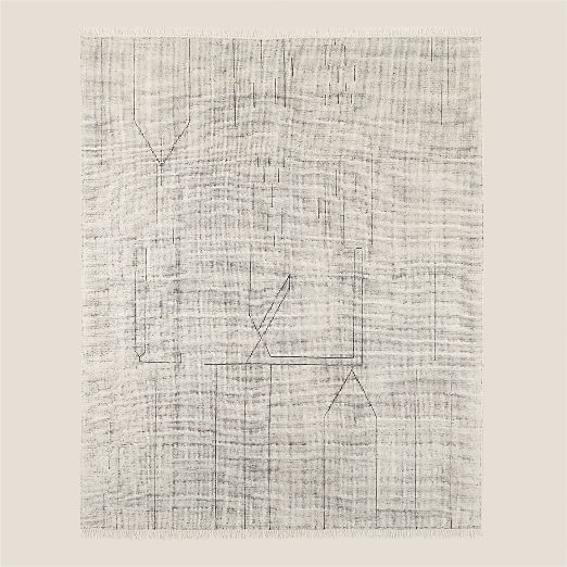 Palos Hand-Knotted Cool Grey and Warm White New Zealand Wool Area Rug 9'x'12'