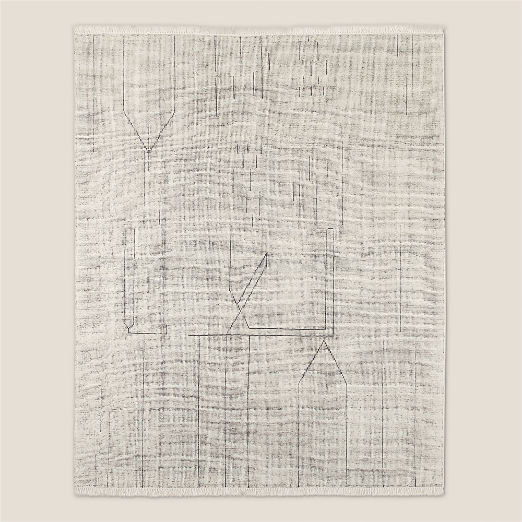 Palos Hand-Knotted Cool Grey and Warm White New Zealand Wool Area Rug 9'x'12'