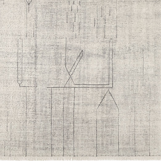 Palos Hand-Knotted Cool Grey and Warm White New Zealand Wool Rug Swatch 12"x12"