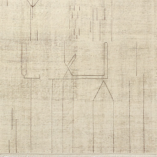 Palos Hand-Knotted Warm White and Tobacco Brown New Zealand Wool Rug Swatch 12"x12"