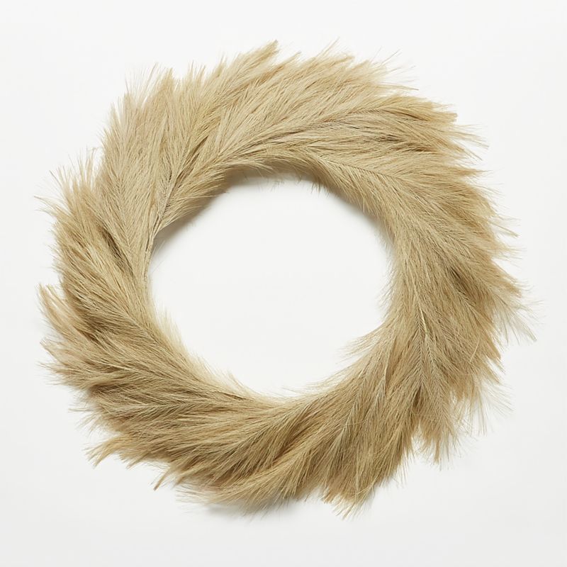 Faux Pampas Taupe Wreath 36