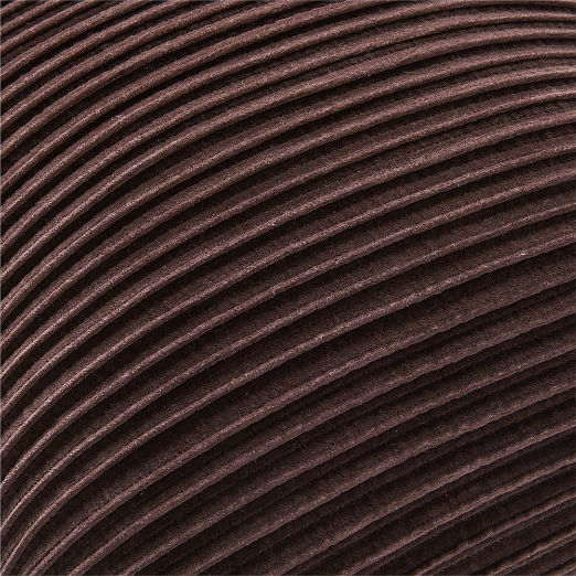 Paola Pleated Dark Brown Velvet Throw Pillow with Down-Alternative Insert 20''x20"