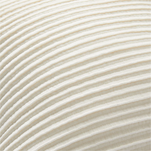 Paola Pleated Warm White Velvet Throw Pillow Cover 20''