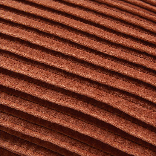 Paola Pleated Sienna Brown Velvet Throw Pillow 20"x20"