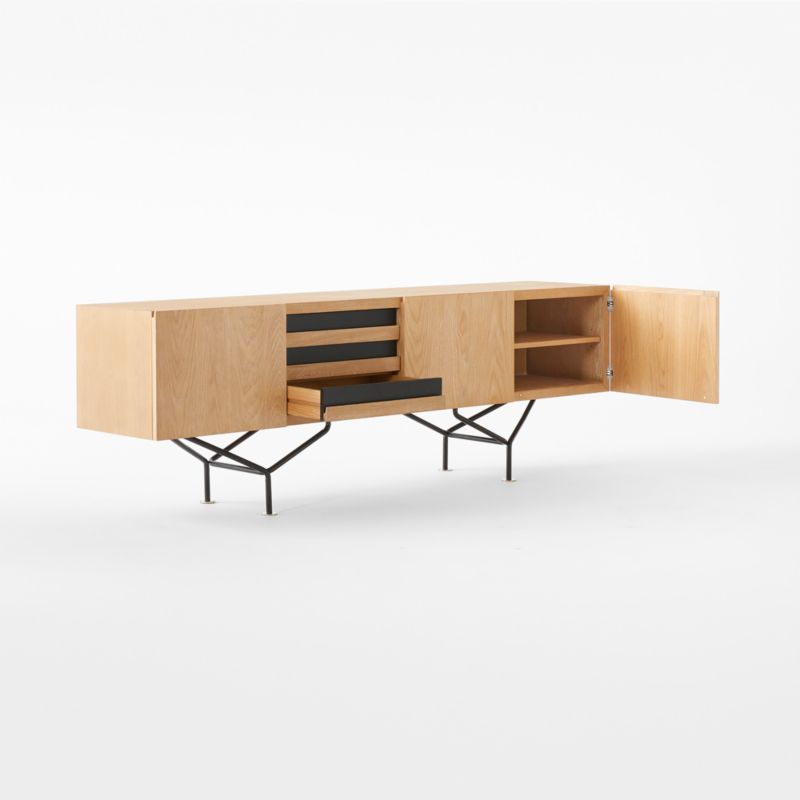 Paraggi 86" Cerused Oak Wood Credenza by Gianfranco Frattini - image 7 of 12