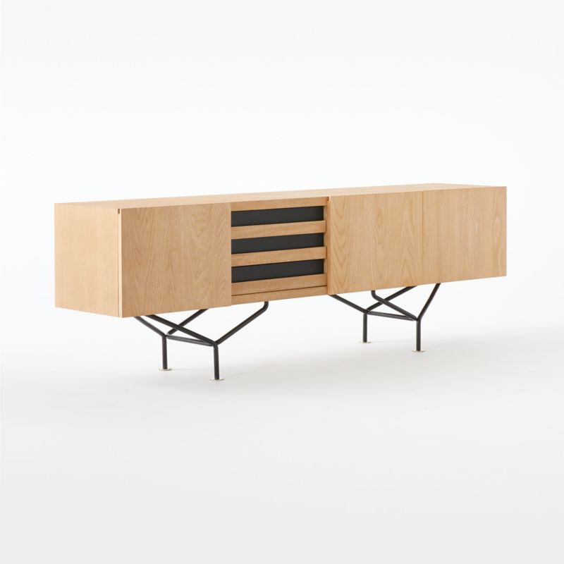 Paraggi 86" Cerused Oak Wood Credenza by Gianfranco Frattini - image 6 of 12